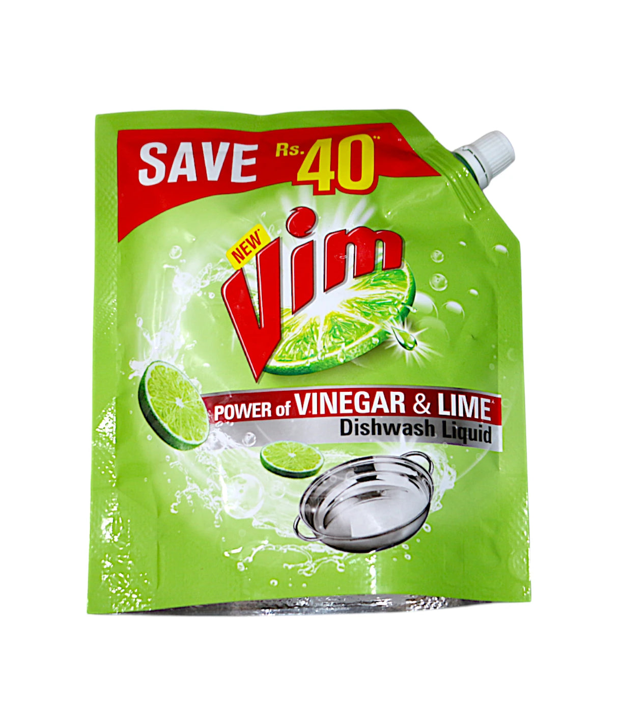 vim dishwash liquid pouch vinegar & lime 450ml