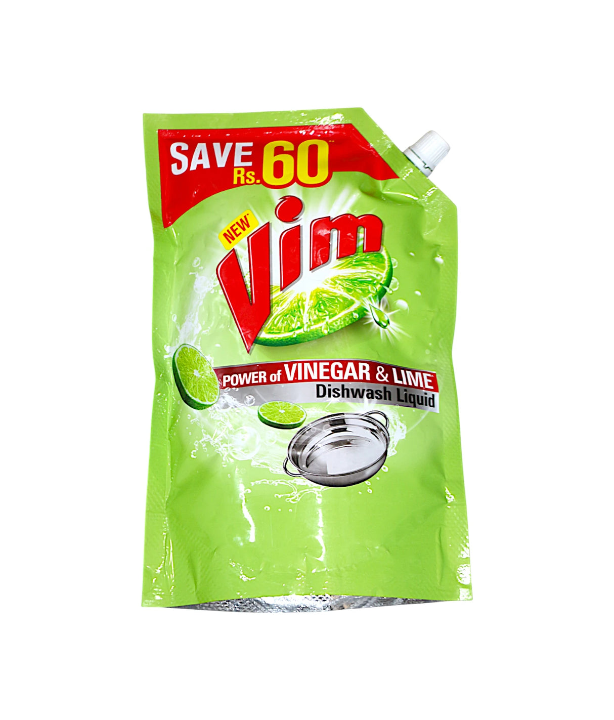 vim dishwash liquid pouch vinegar & lime 750ml