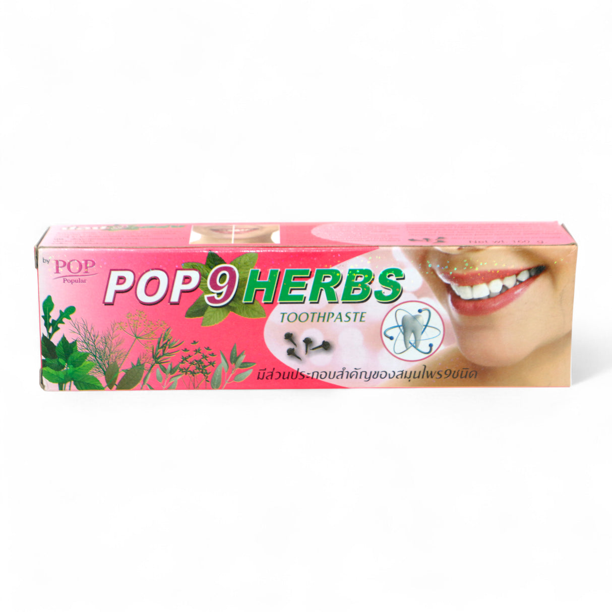 pop 9 herbs tooth paste 160g thailand