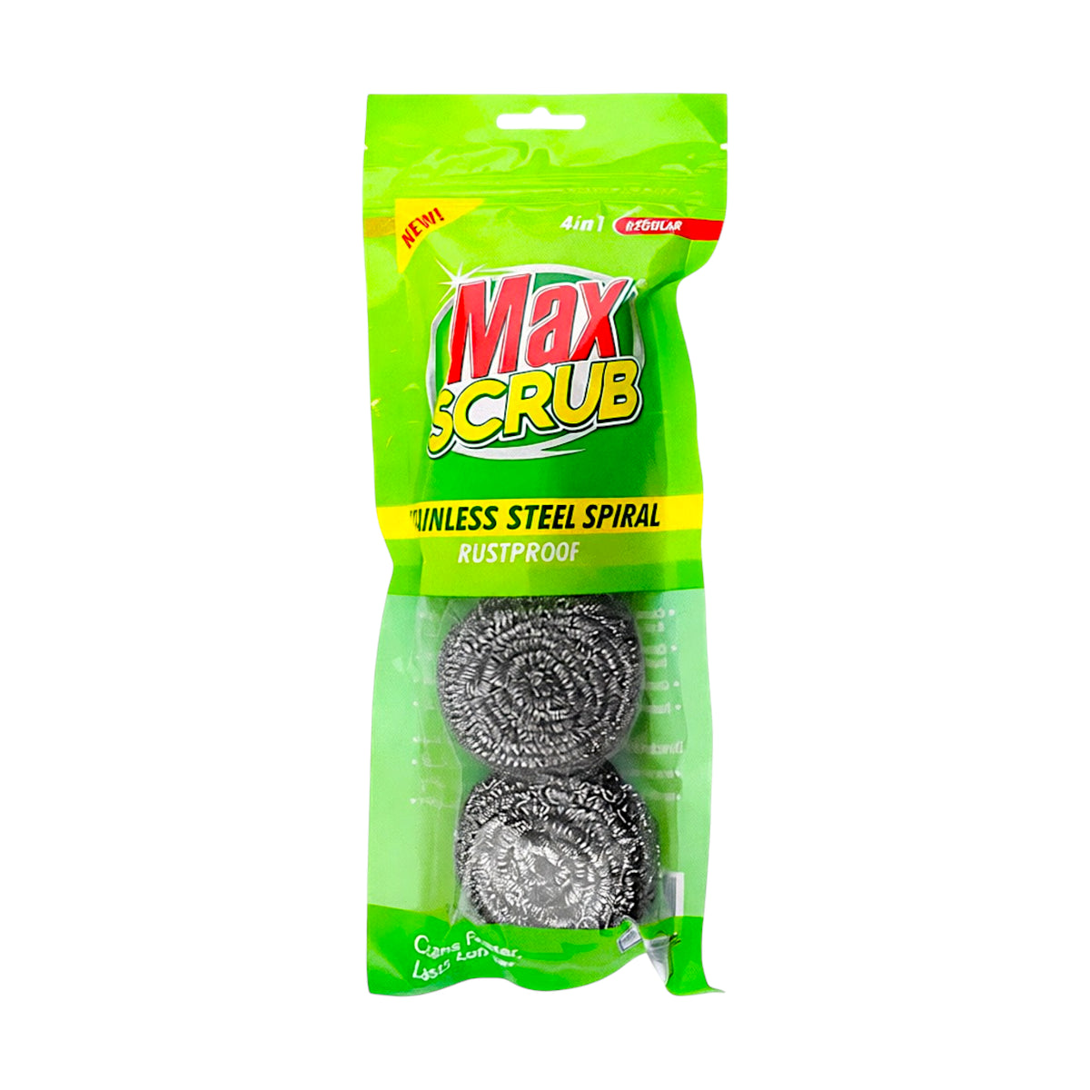 max scrub spiral stainless steel 4in1 regular – KK Mart