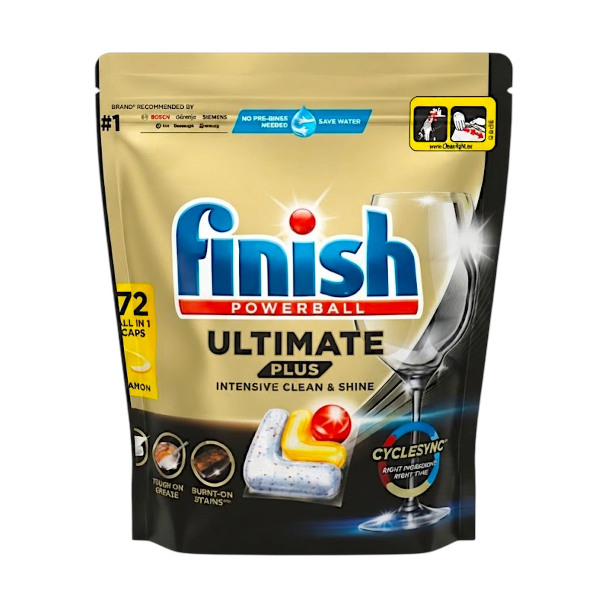 finish dishwasher powerball ultimate plus lemon 72 tablets 878.4g