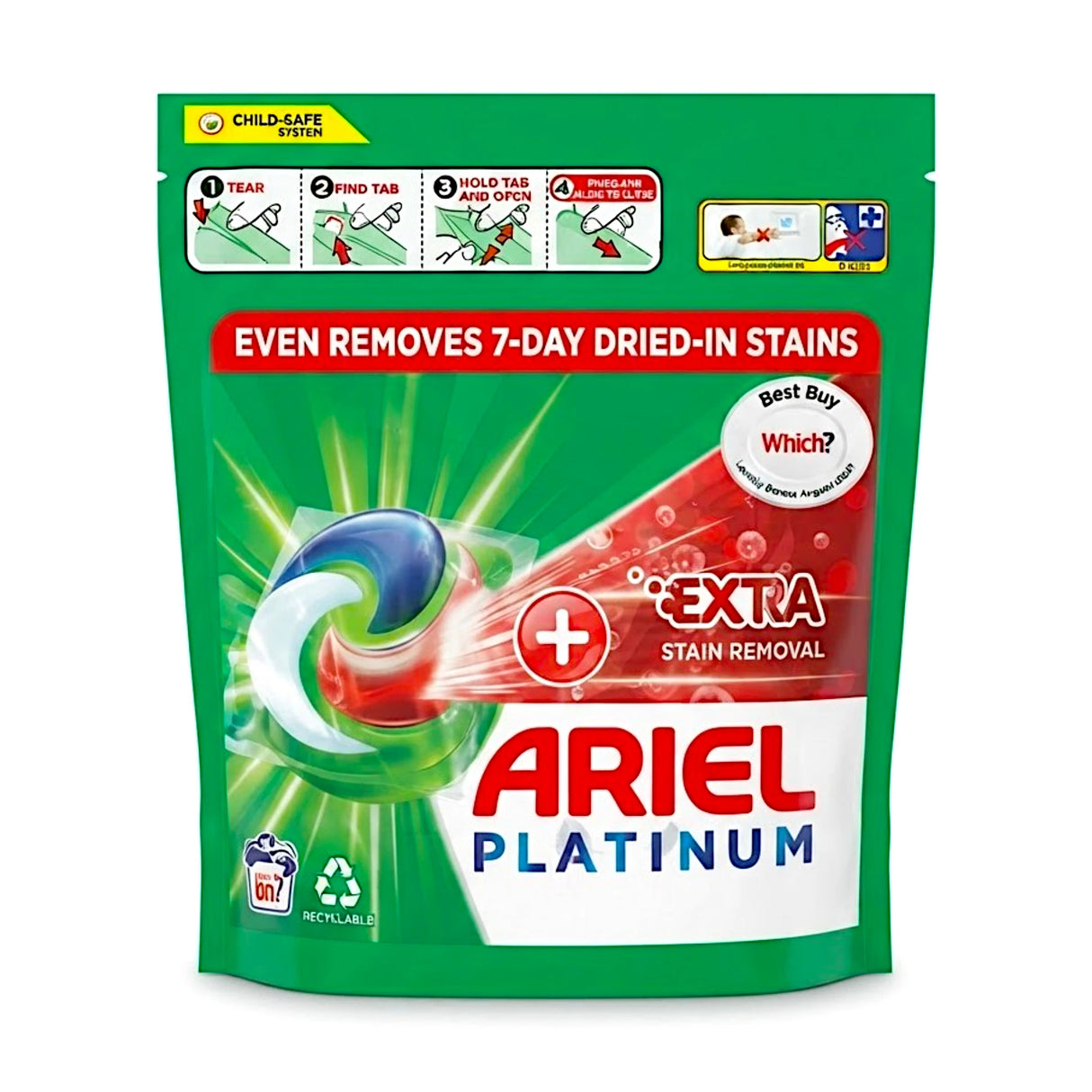 ariel washing liquid pods platinum 50pc 1160g uk