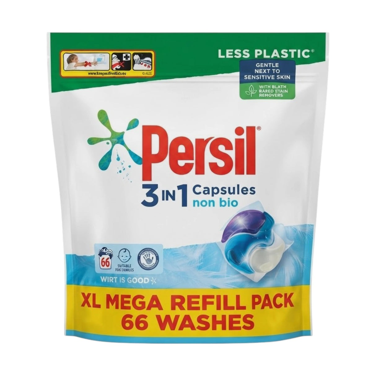 persil washing capsules 3in1 non bio 66pc 1.782kg