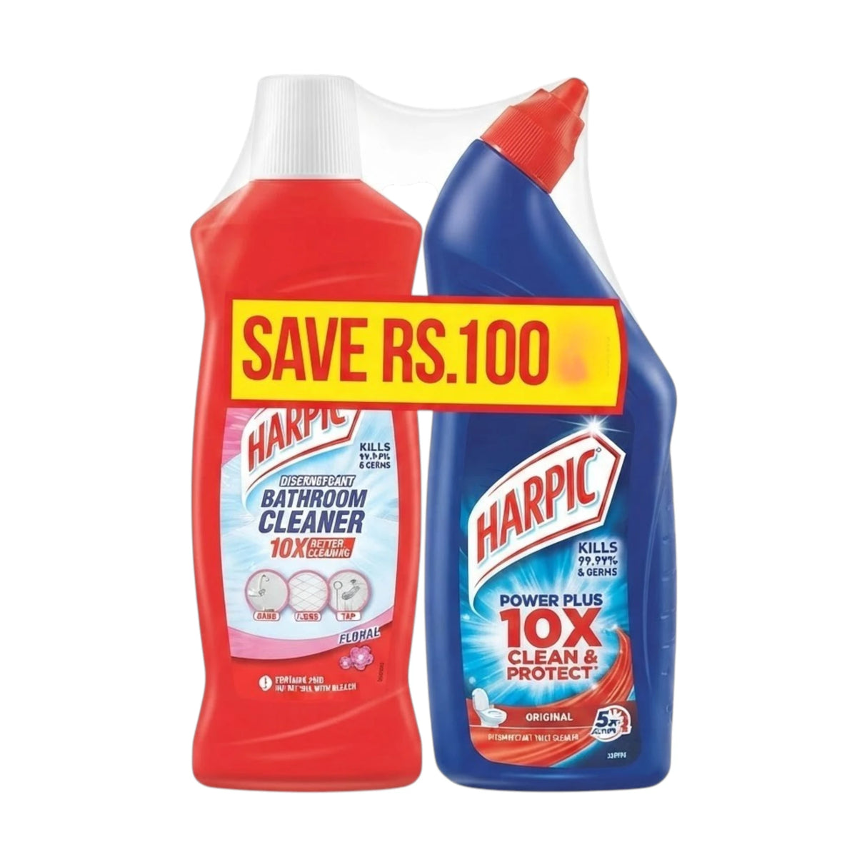 harpic cleaner original & floral promo 2pc 700ml+450ml