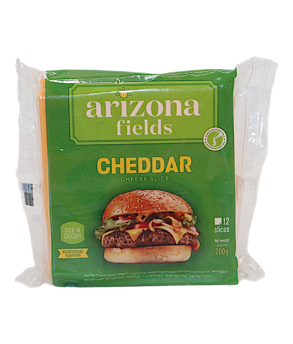arizona fields cheese slice cheddar 200g