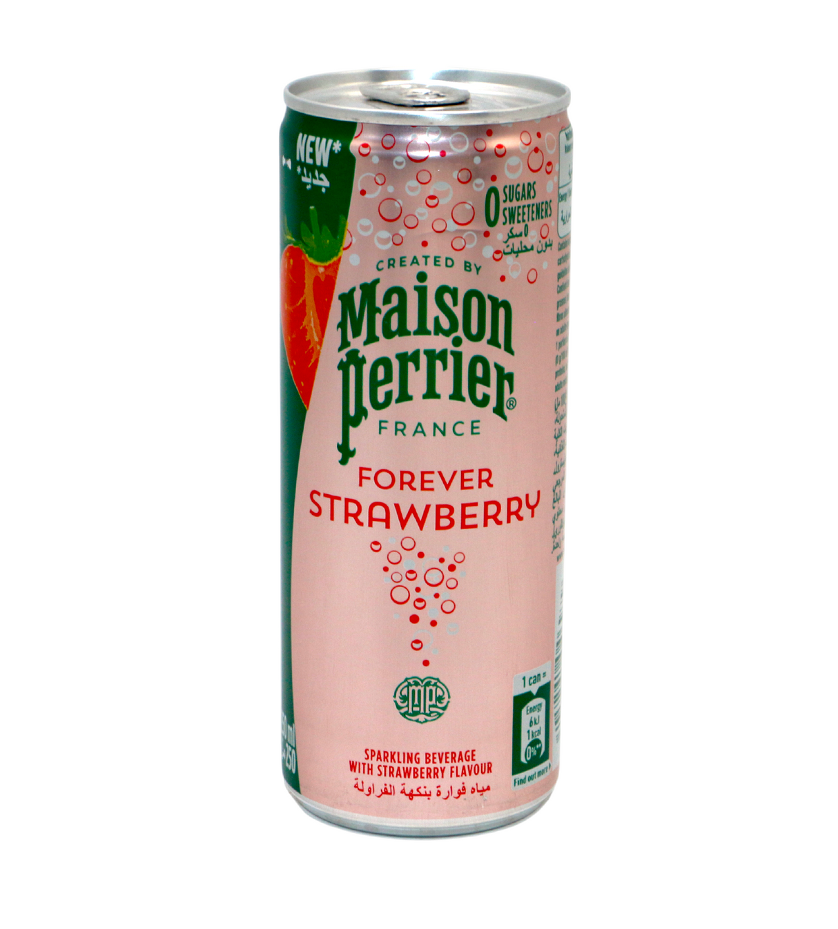 maison perrier strawberry carbonated water 250ml tin france