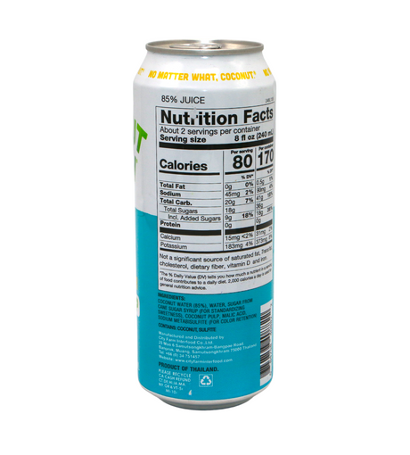 coconut beach coconut water with pulp 490ml thailand