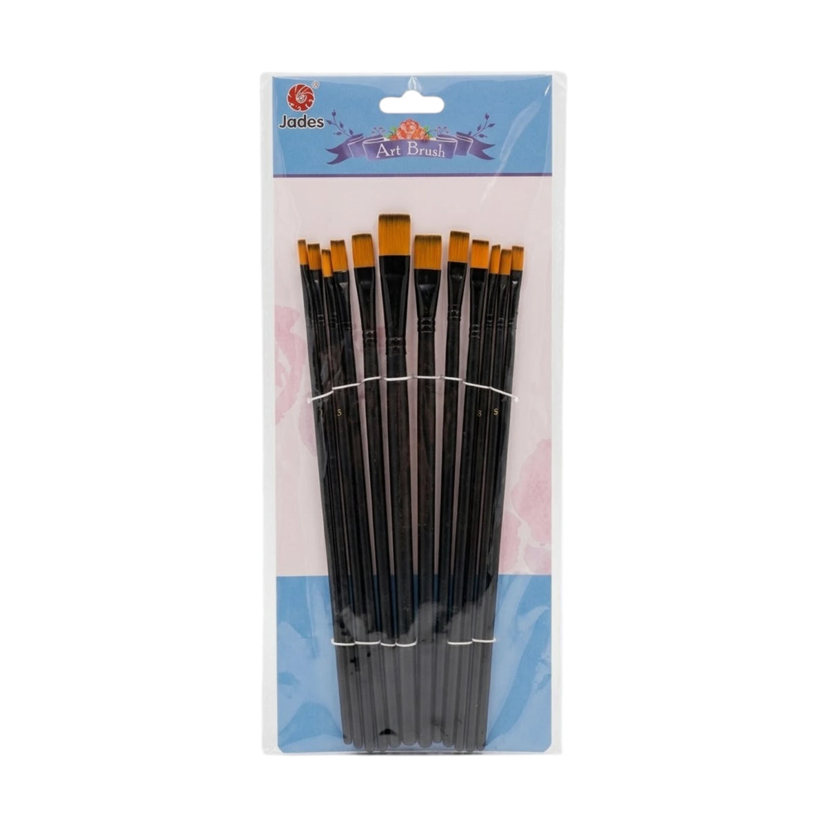 jades artist brushe 12pc red wood
