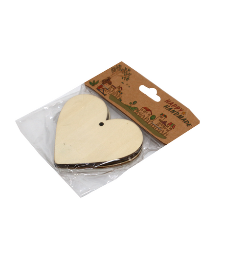 art and craft wooden hanging heart 5pc