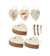art and craft wooden hanging heart 5pc