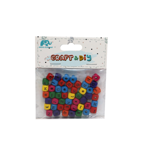 art and craft multi square alphabet beads 1170