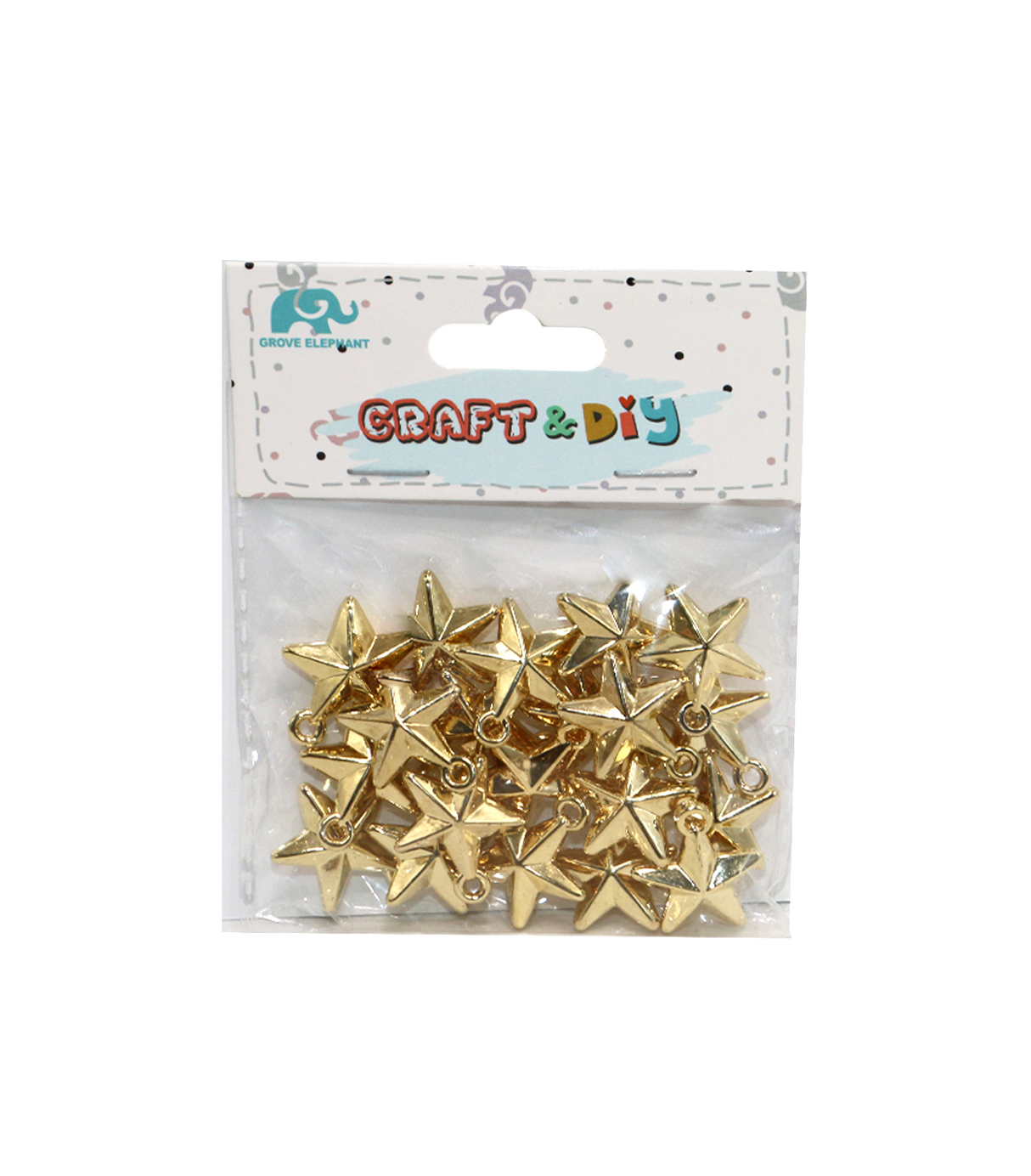 art and craft gold star pendant for craft 20pc