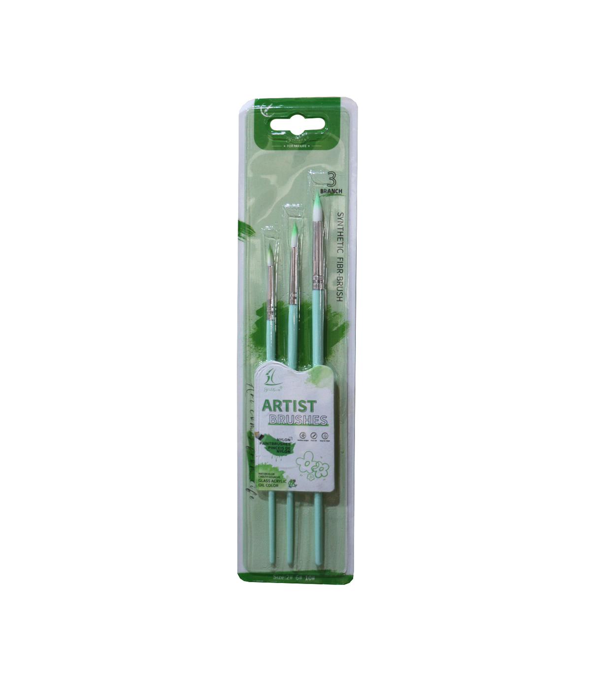 artist brush round 3pc h-8e synthetic fiber brush