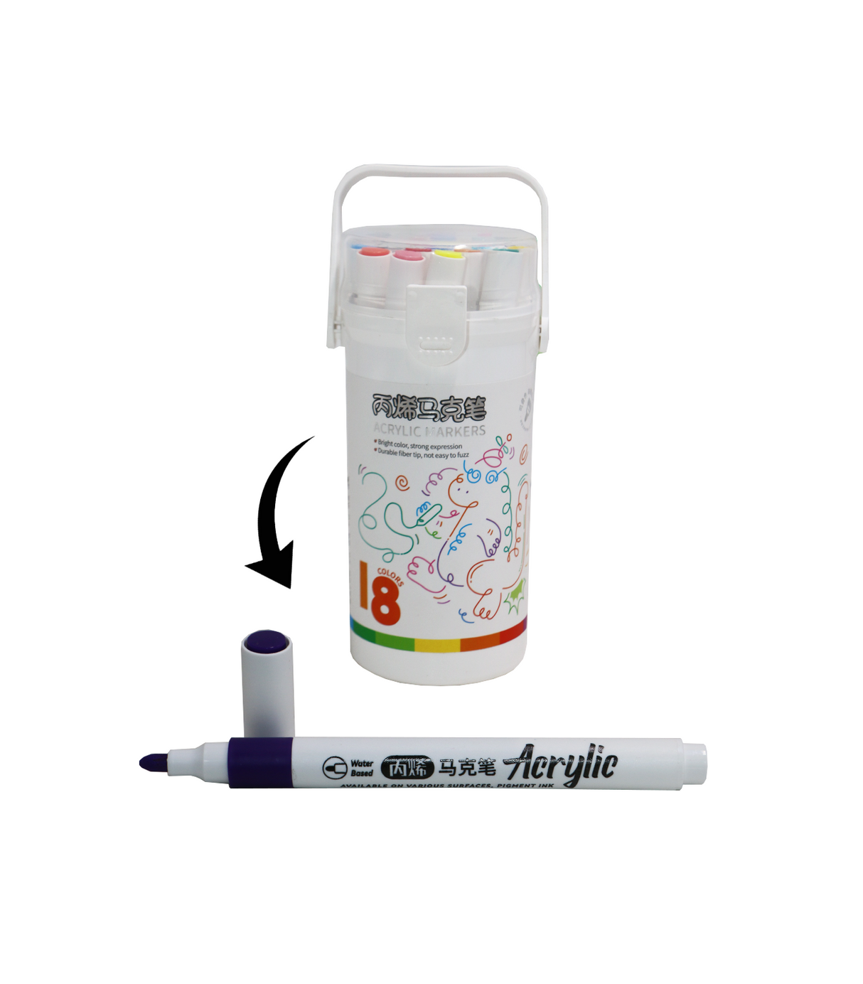 acrylic markers 18pc china 679-18
