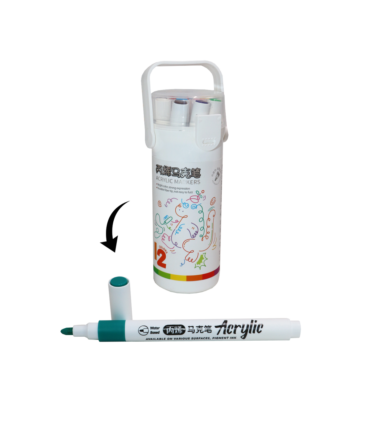 acrylic markers 12pc china 679-12