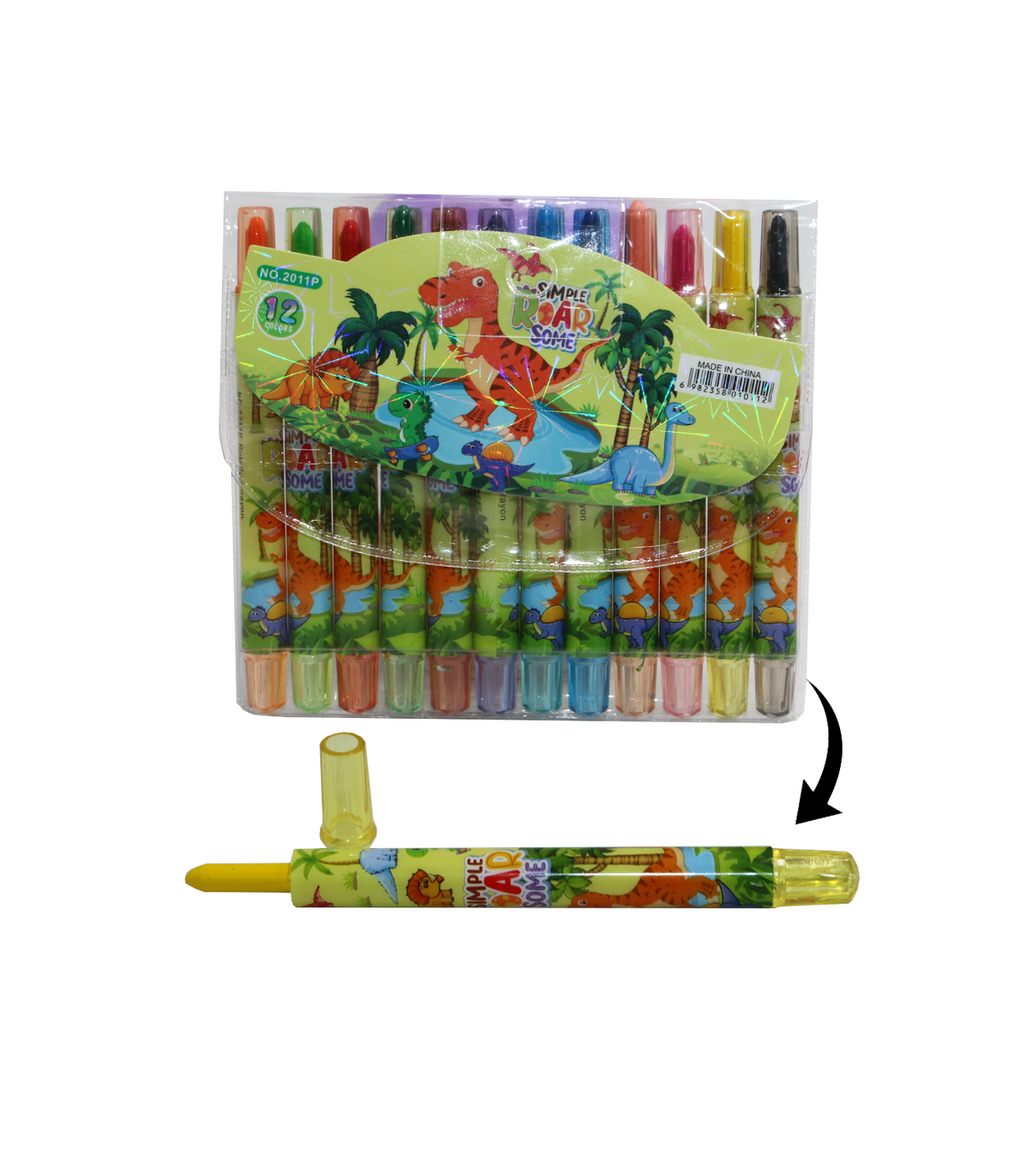 rotating crayon simple roar 12pc china 2011p