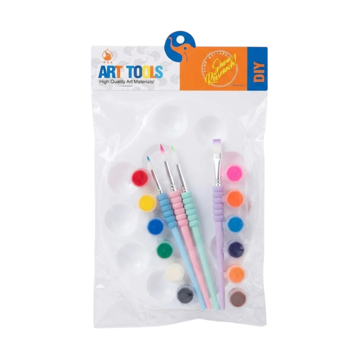 diy color mixing tray with 4 brush & 12 colors china 399