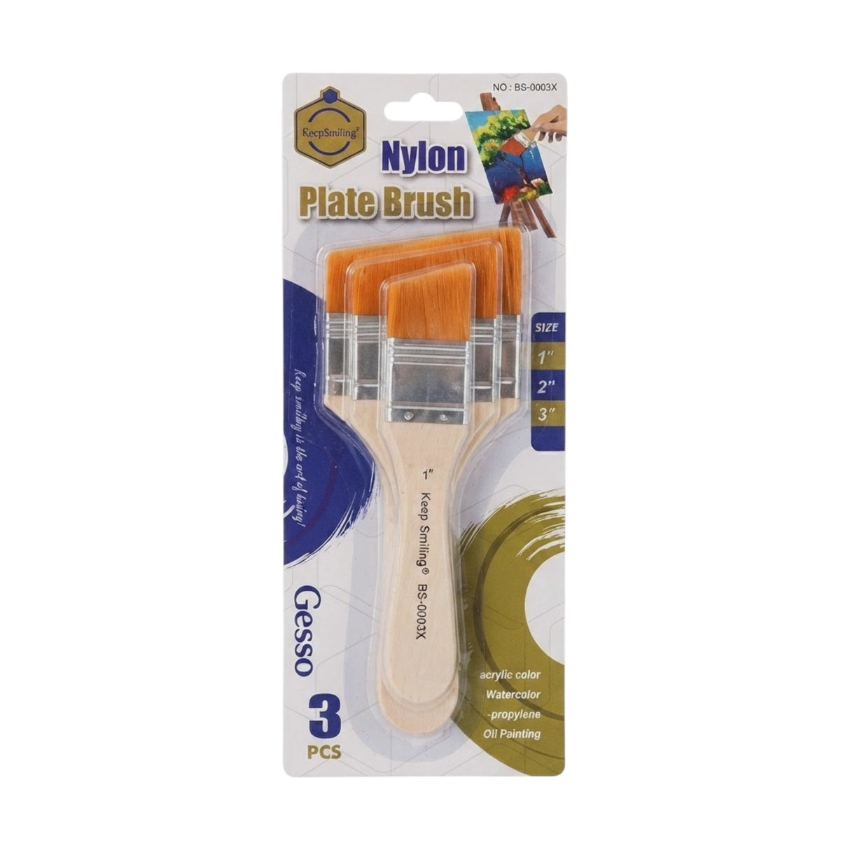 keep smiling brush flat 3pc set  bs-0003x