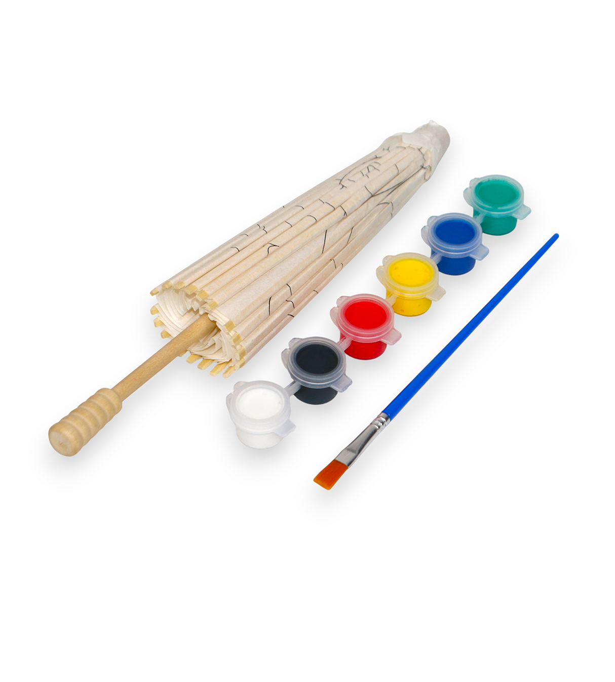 mini painting kit 6 color with paper umbrella china