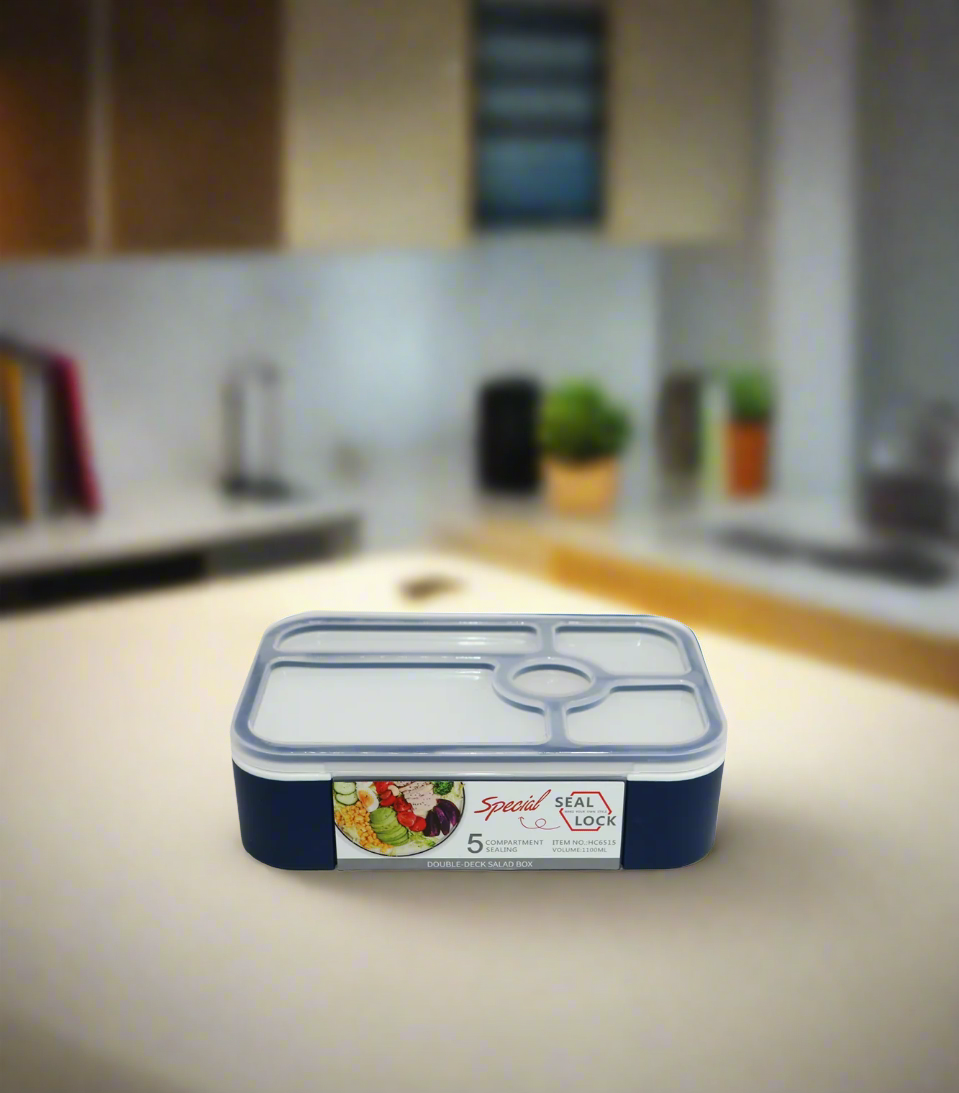 plastic lunch box 5 sections china 6514