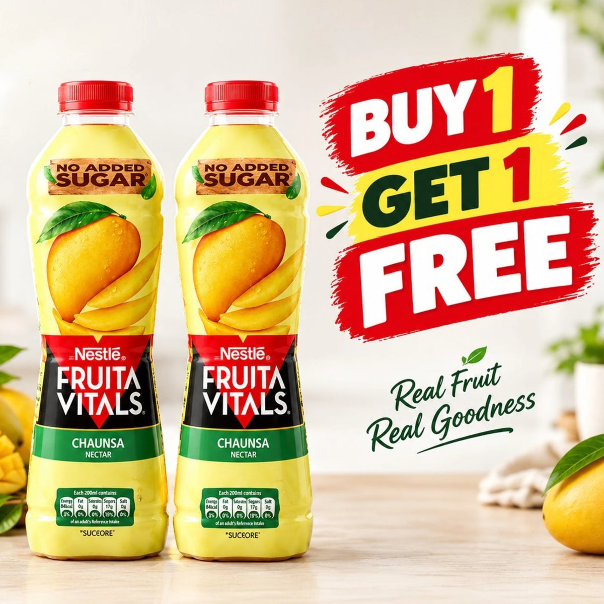 nestle juice fruita vitals chaunsa mango no sugar 1l
