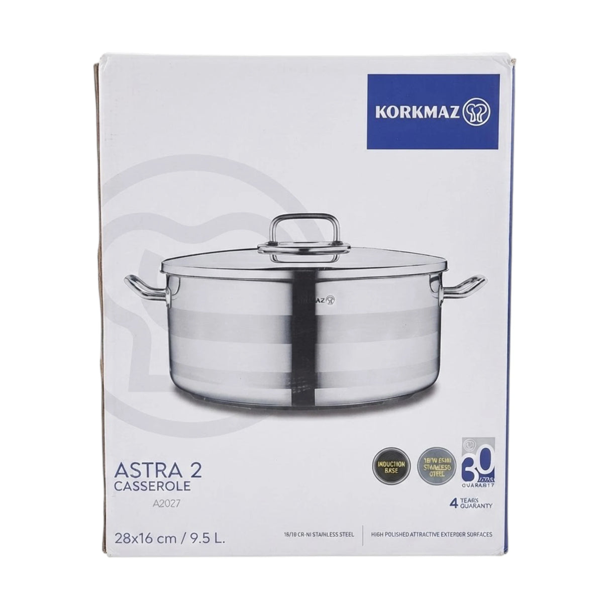 korkmaz ss casserole 9.5l induction base turkey a2027