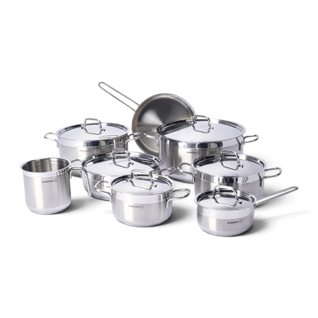 korkmaz alfa grande ss kitchen set 14pc induction base turkey a1089