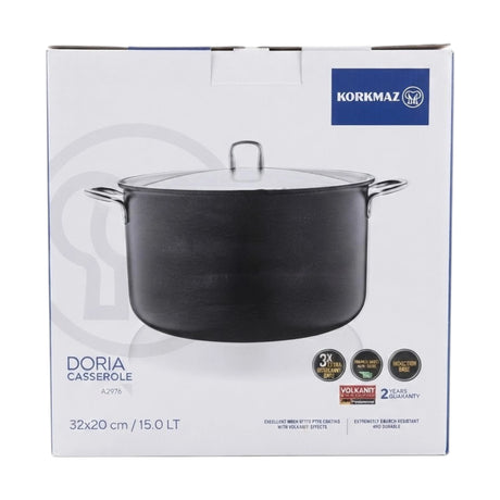 korkmaz nonstick casserole 15l induction base turkey a2976