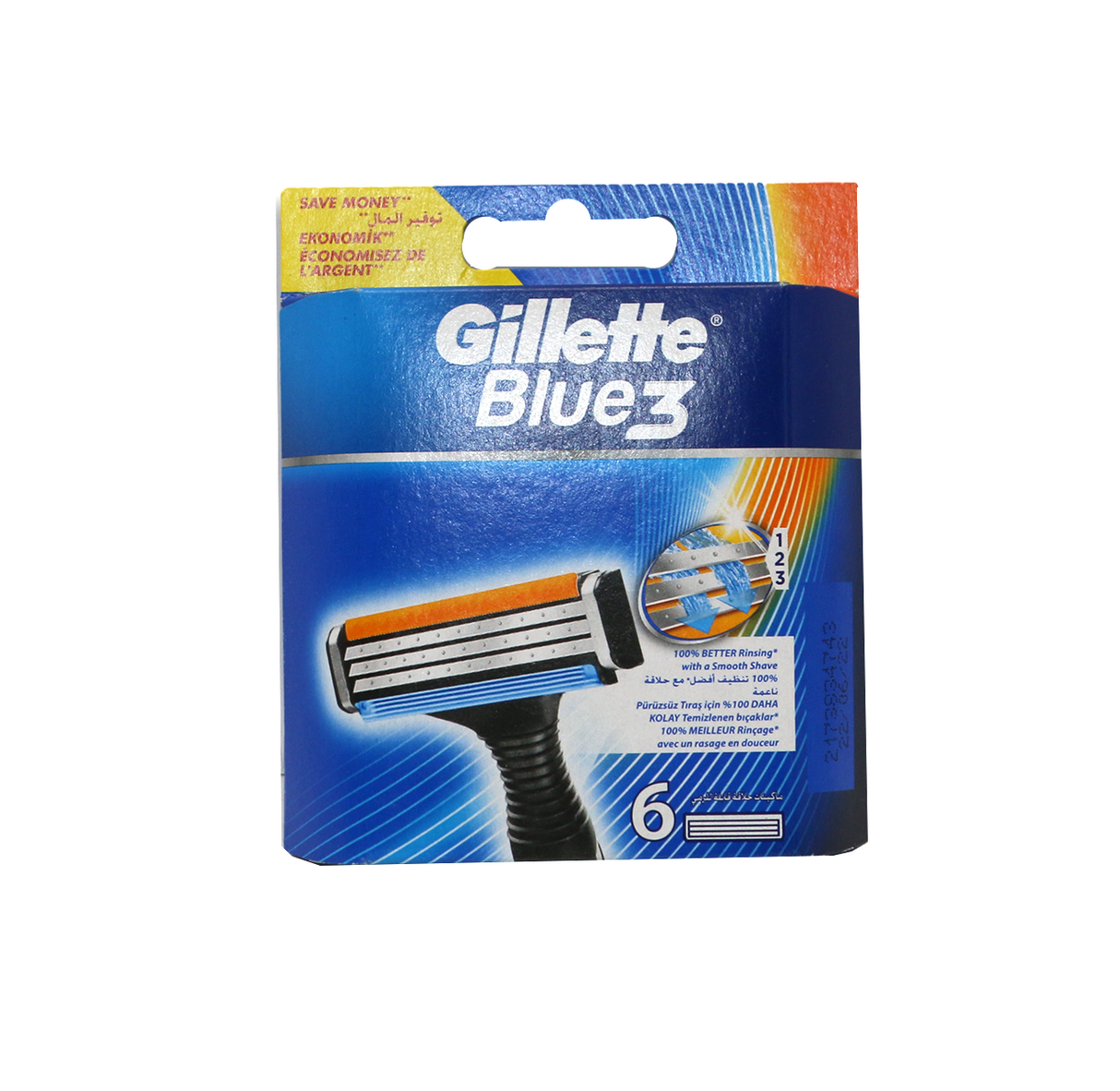 gillette blade blue 3 6pc