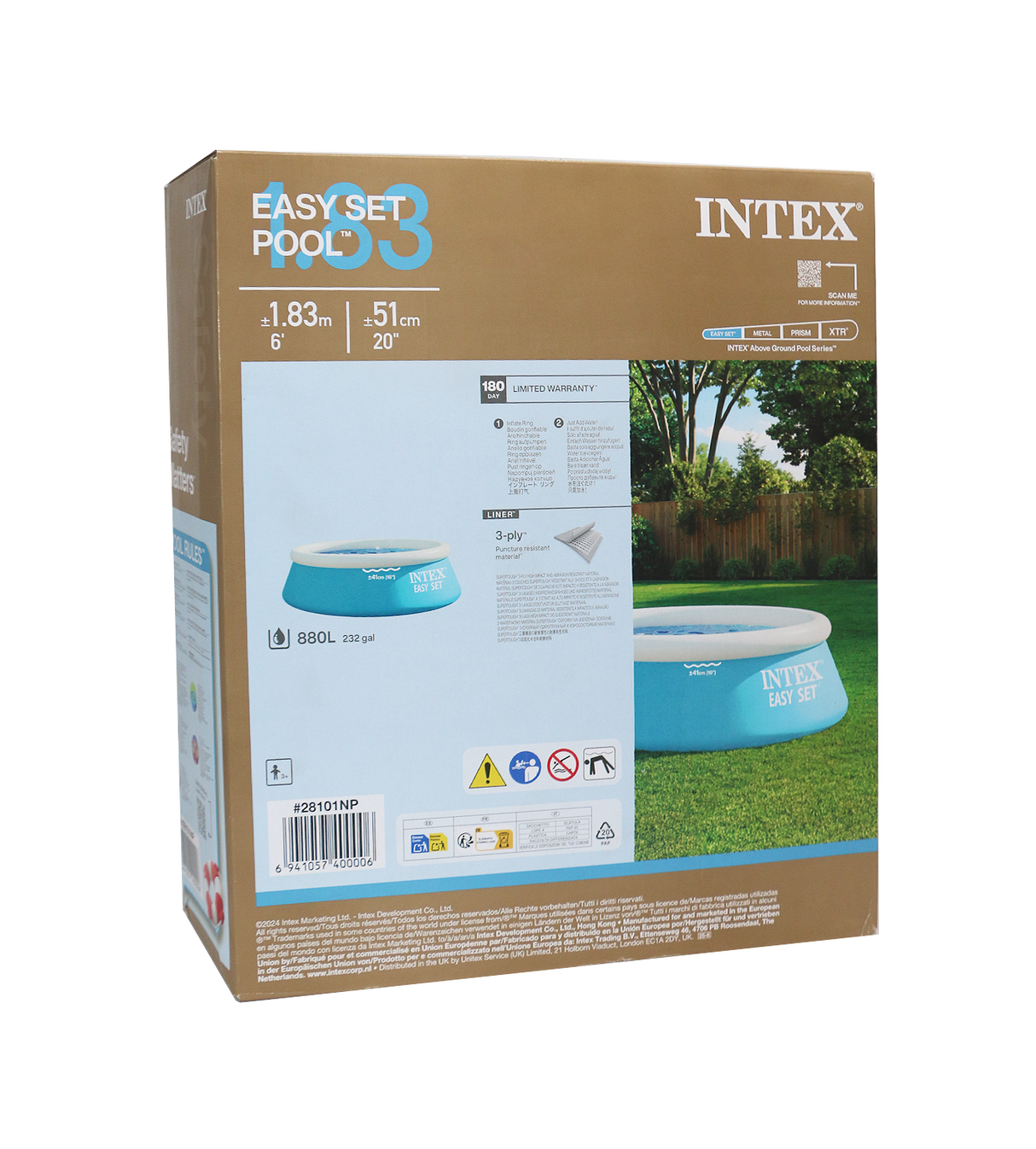 intex swimming pool inflatable upper ring 72''x20'' 28101