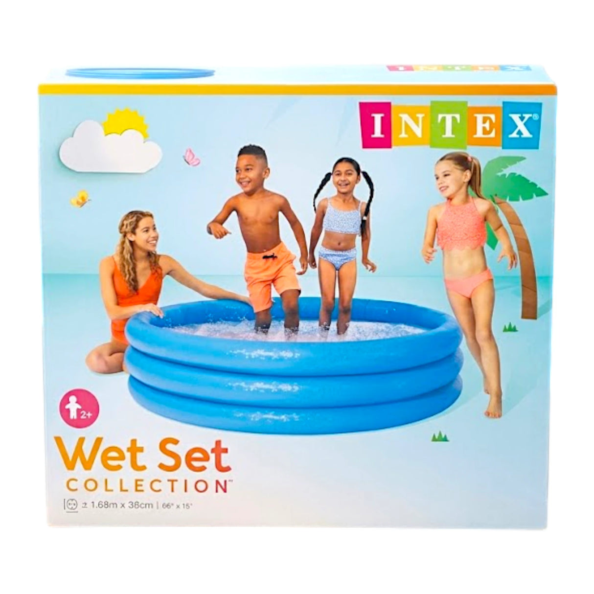 intex wet set collection inflatable kids swimming pool 66" x 15"