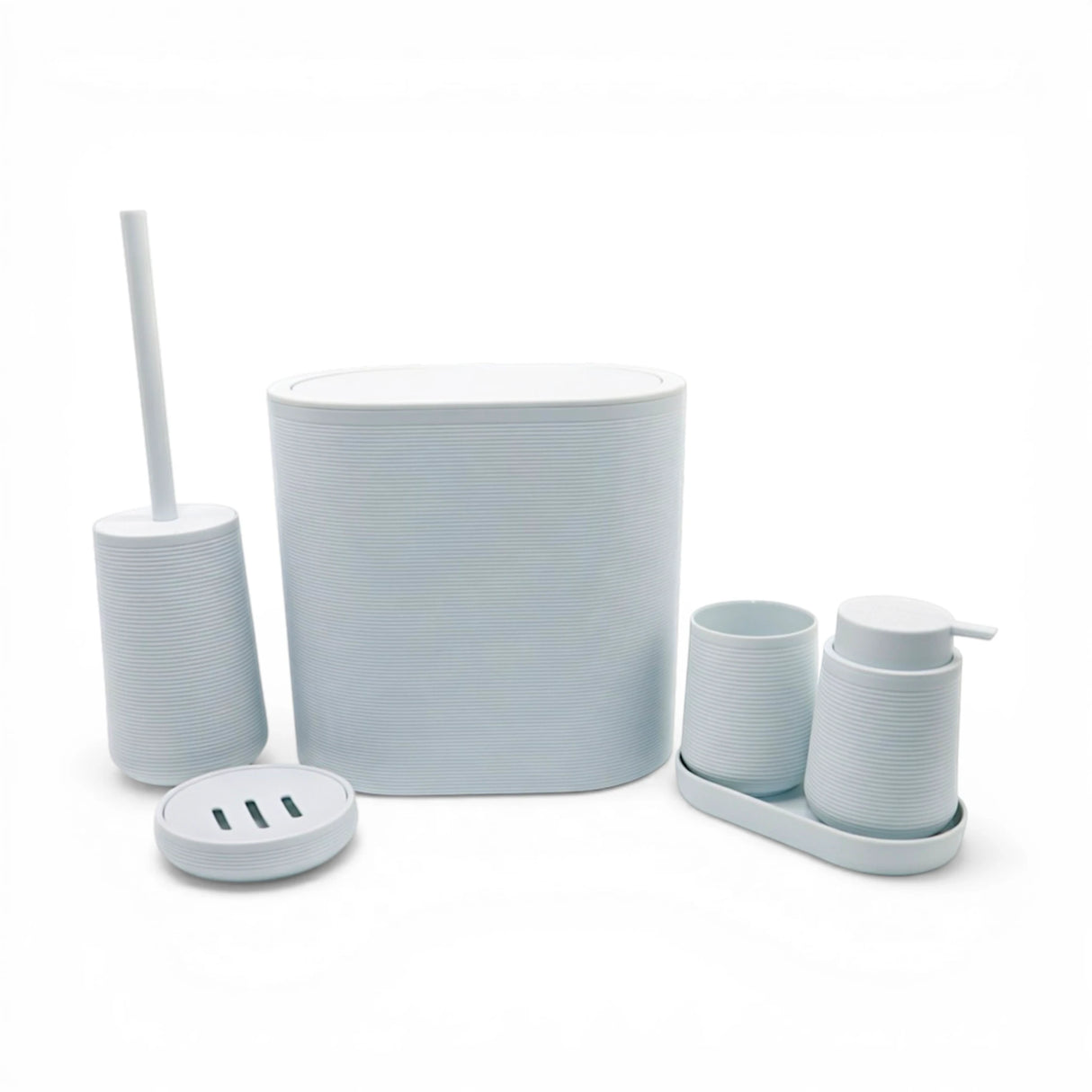 plastic bath set 6pc white china kl9152