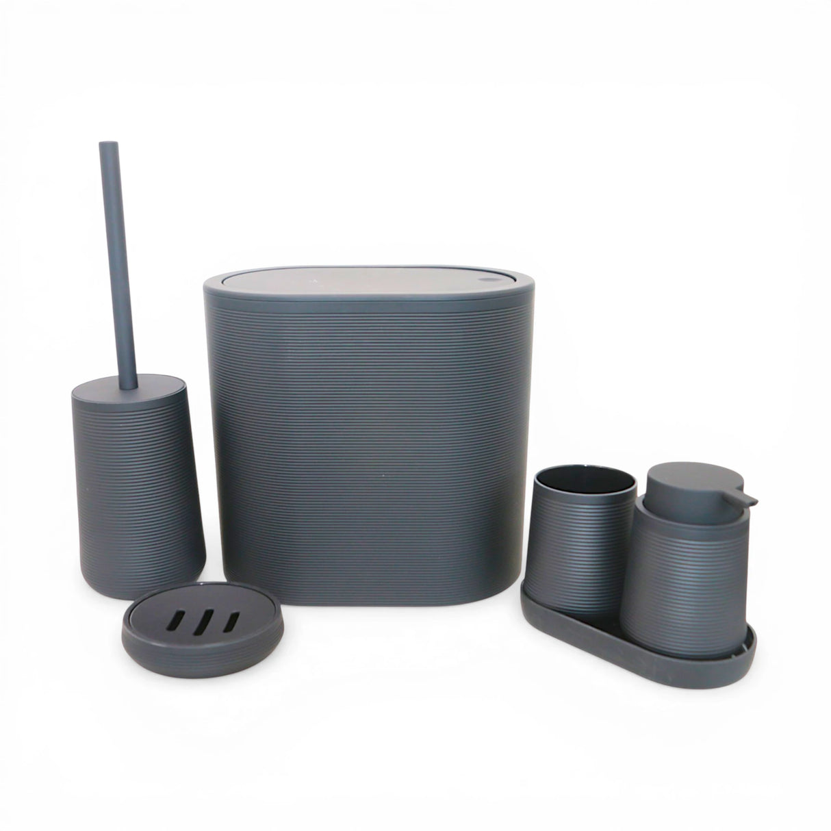 plastic bath set 6pc black china kl9152