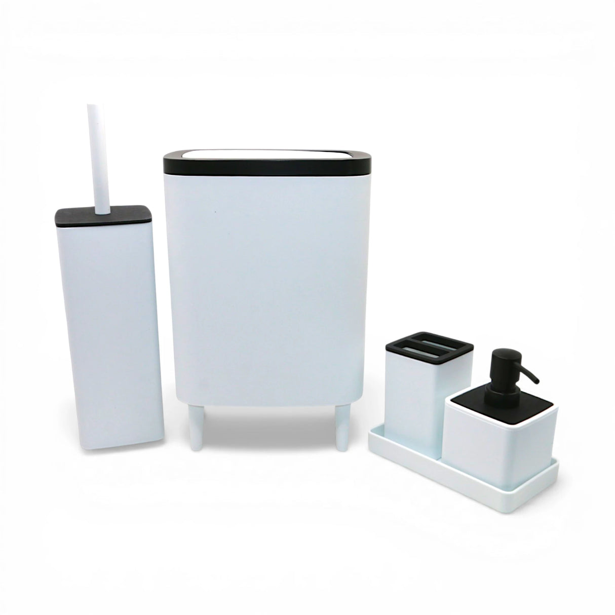 plastic bath set 5pc white china kl9246