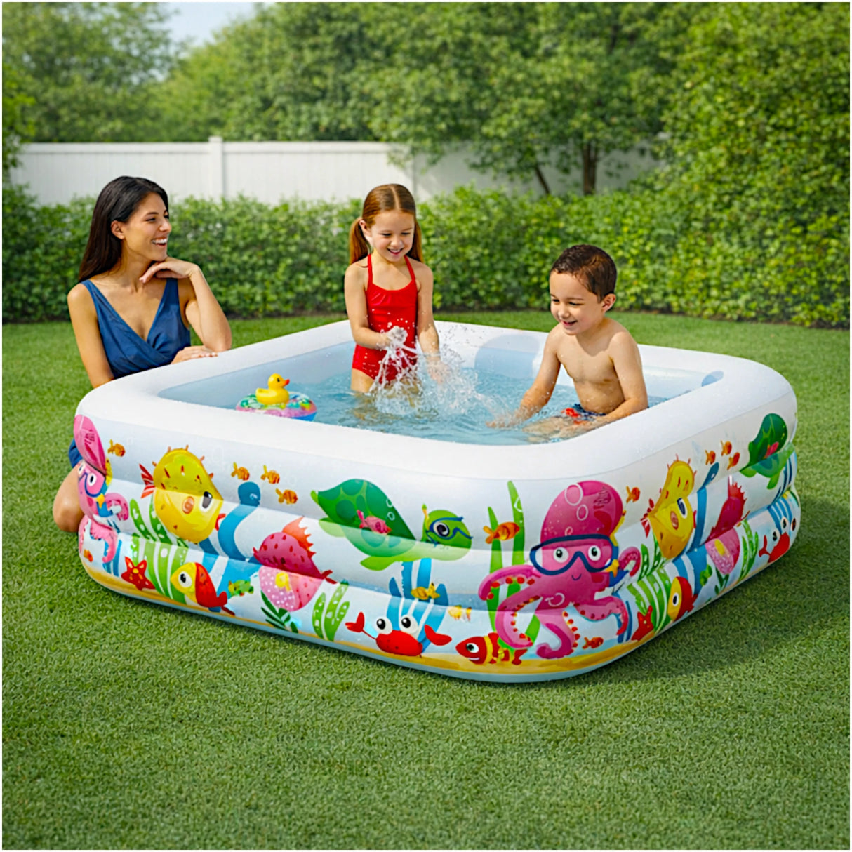 intex wet set collection inflatable kids swimming pool cartoon chracters 62.5"x62.5"x19.5"