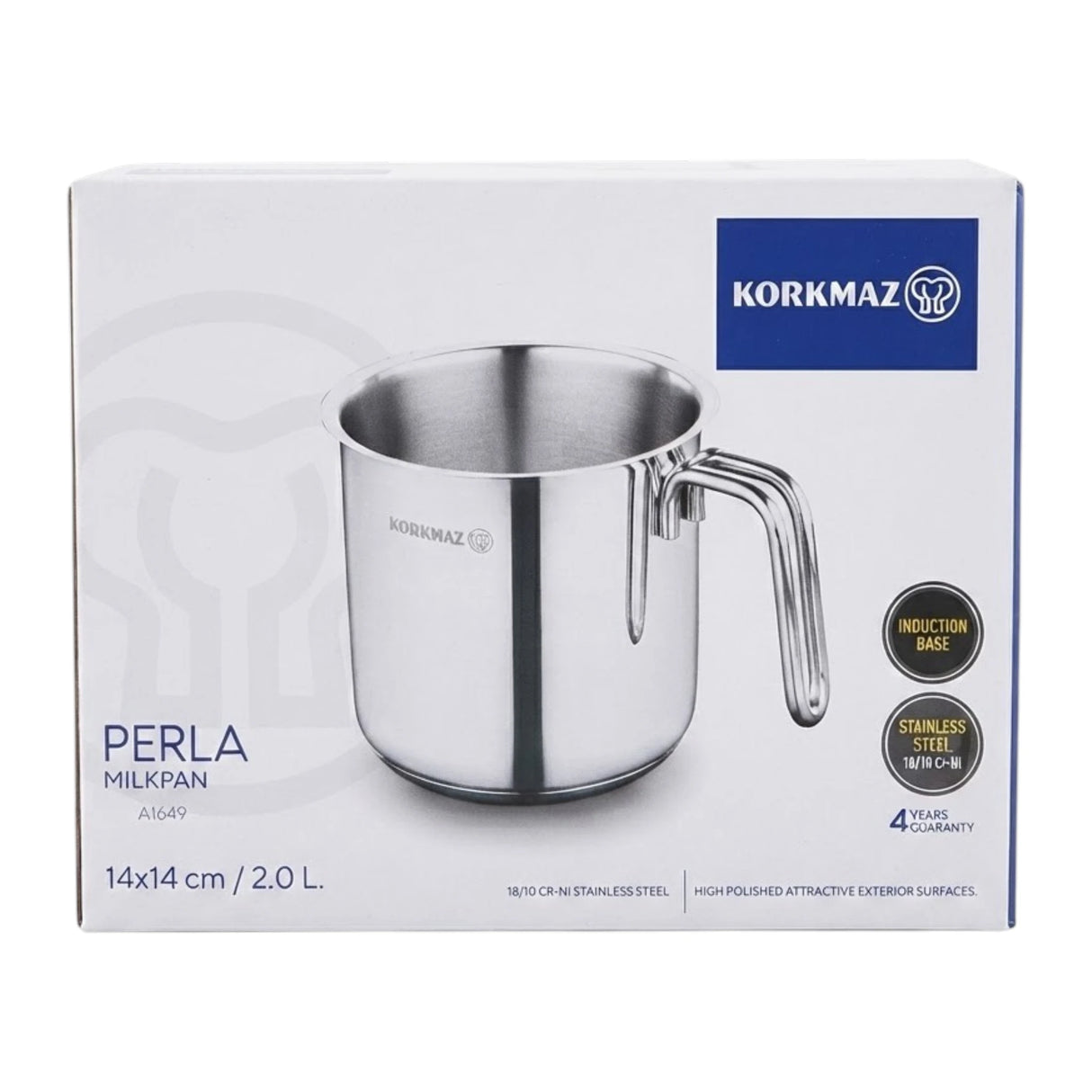 korkmaz ss milk pan 2l induction base turkey a1649