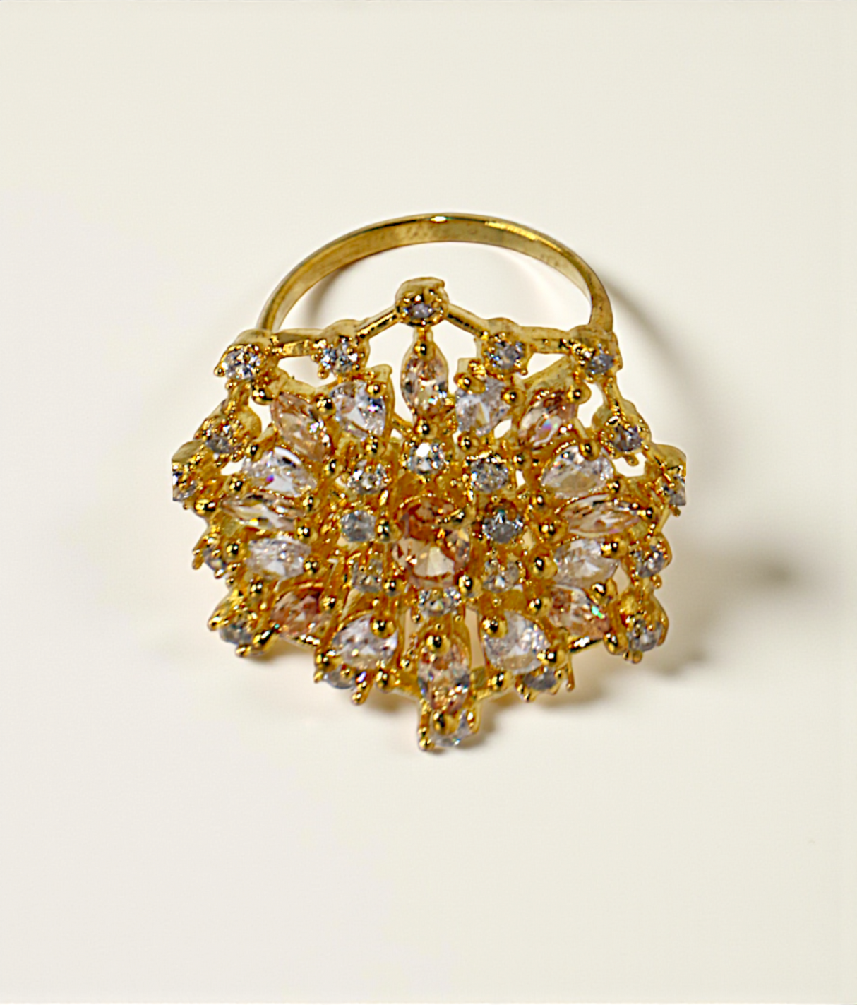 ring adjustable fancy crystal stone