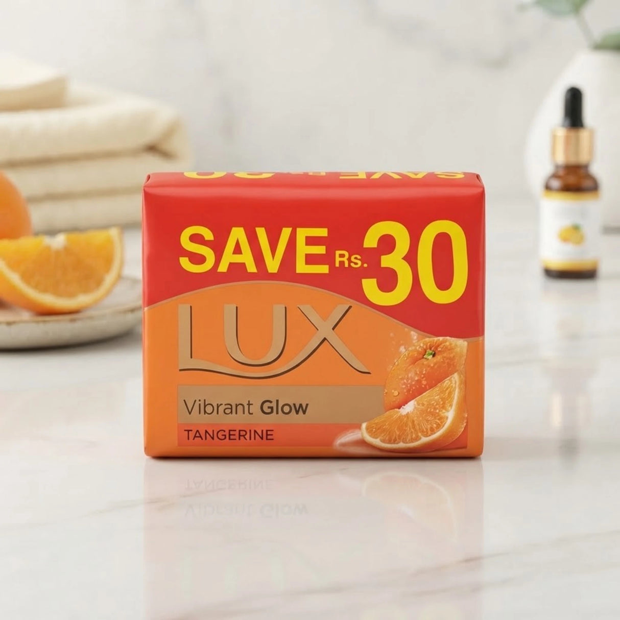 lux soap vibrant glow tangerine 3p 123g