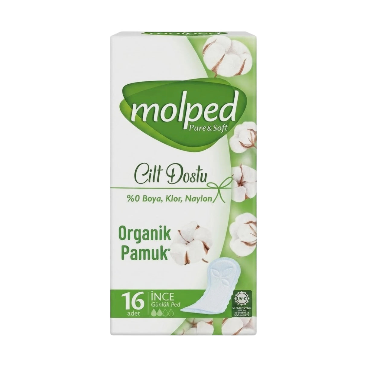 molped panty liners organic cotton thin 16pc