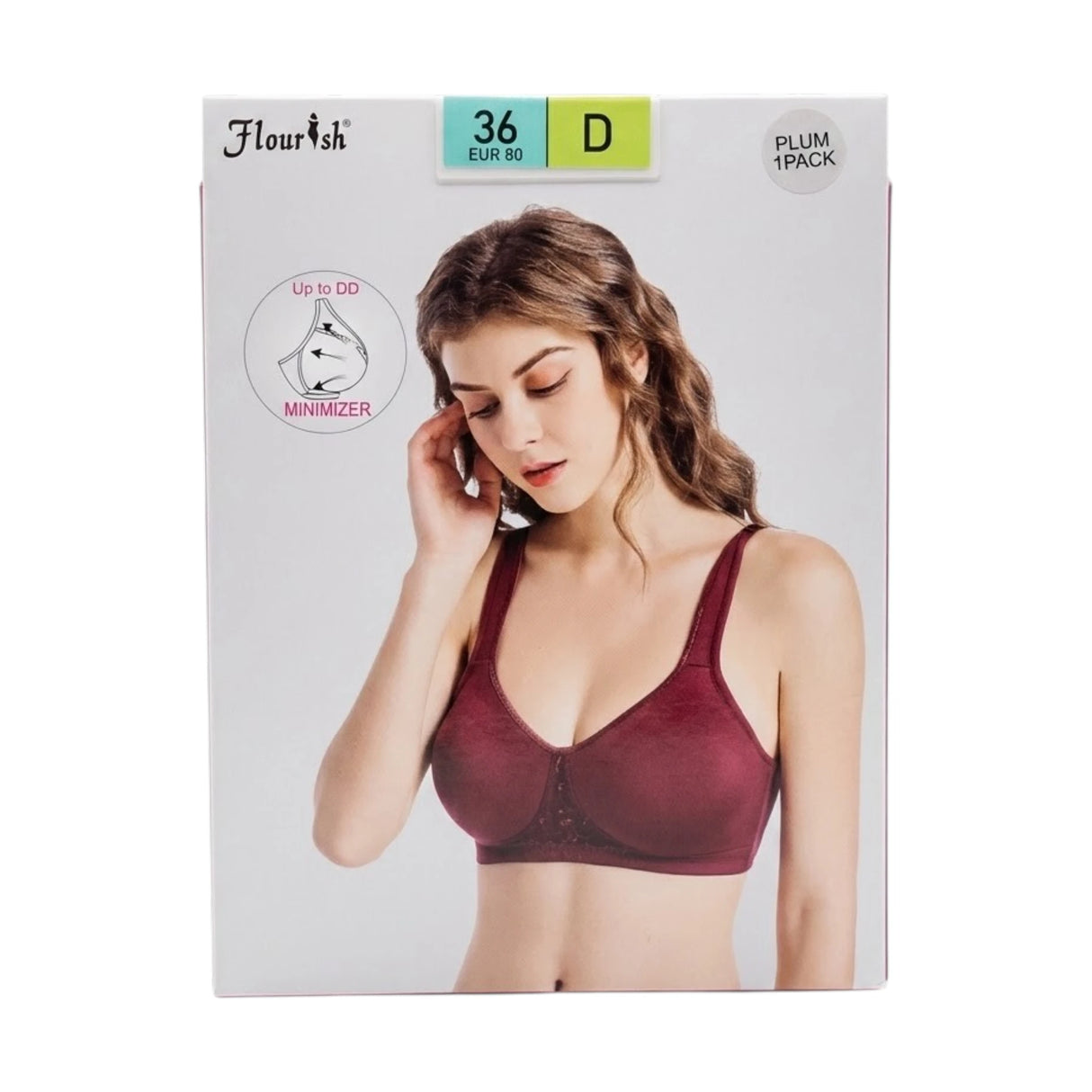 flourish bra minimizer plum 36d