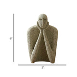 statue deep thinker below 2 hand white 6x3 china