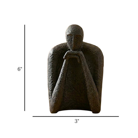 statue deep thinker above hand black 6x3 china