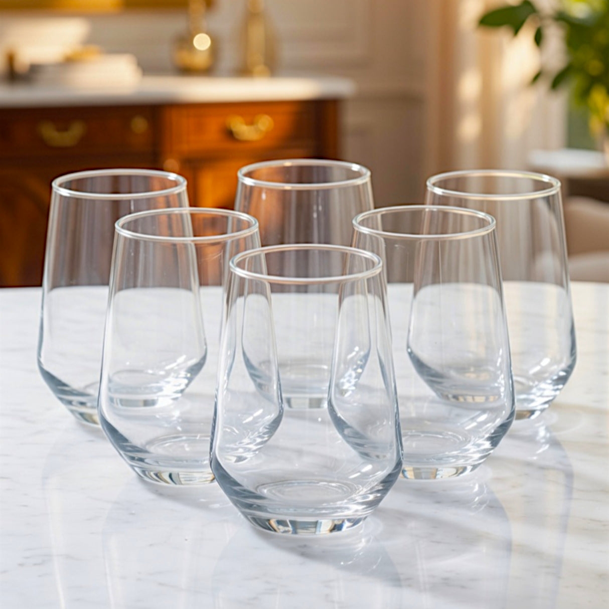 green apple glass tumbler 6pc pak j7018-1