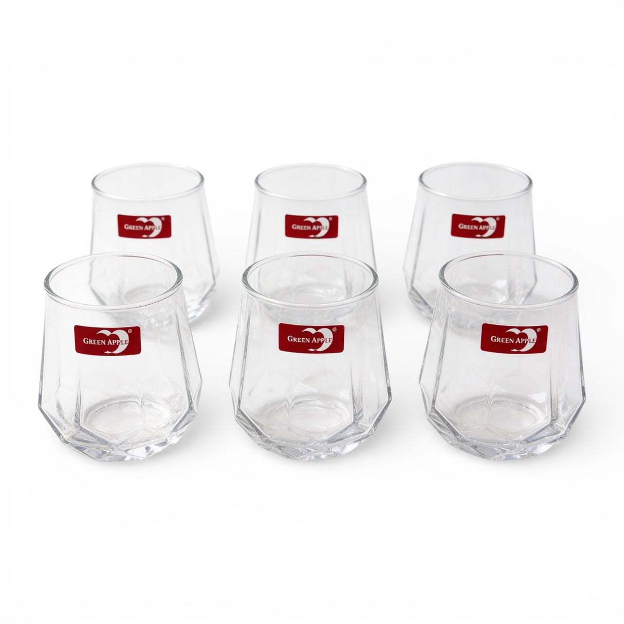 green apple glass tumbler 6pc pak js5163-2c