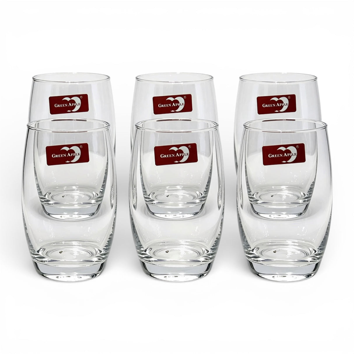 green apple glass tumbler 6pc pak j1140