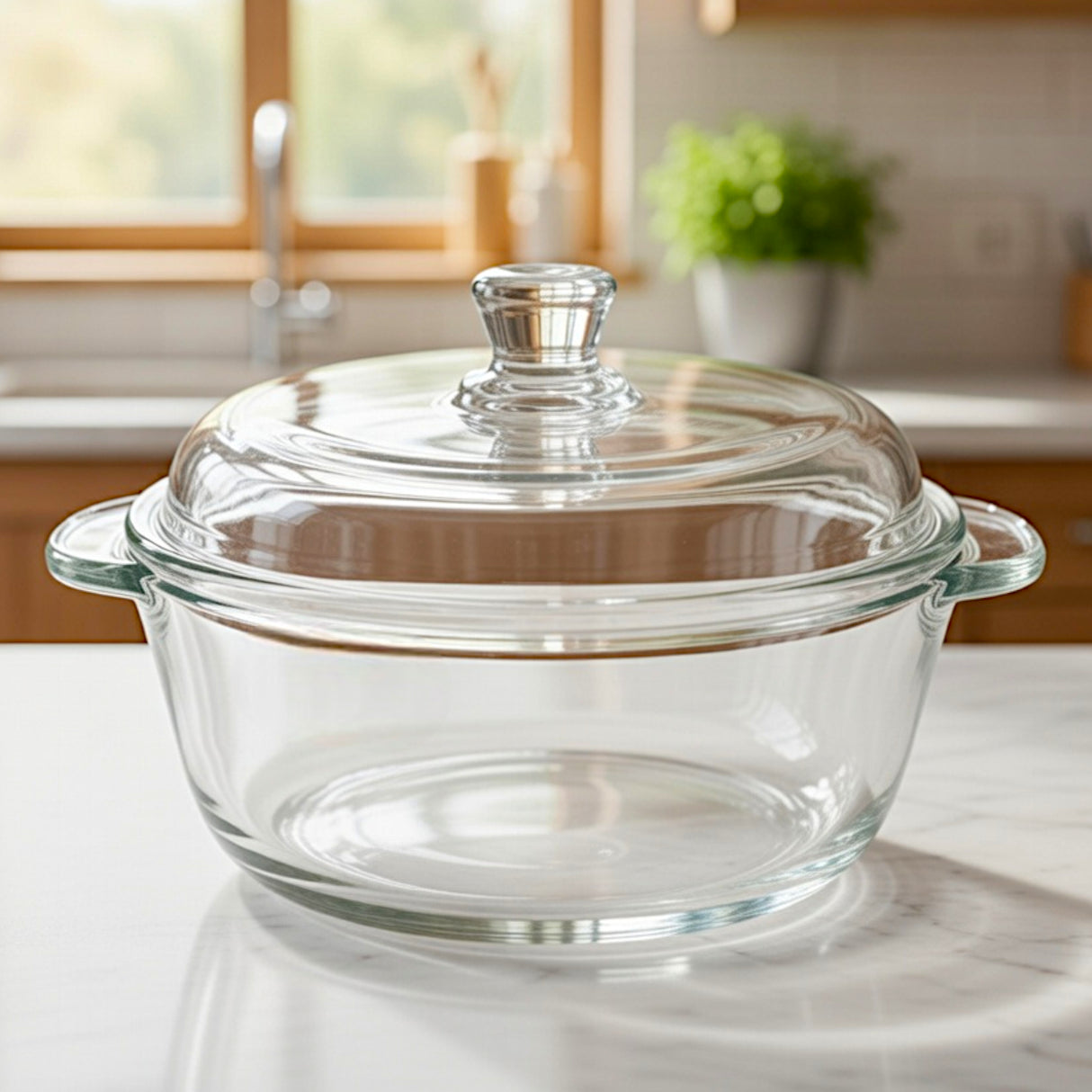 green apple glass bowl & lid 1.26l pak eb2009