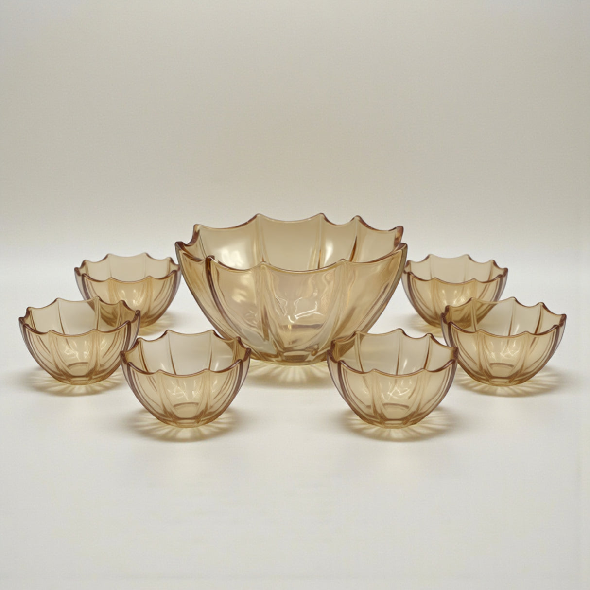 green apple glass fruit set 7pc golden pak w128-l7ha