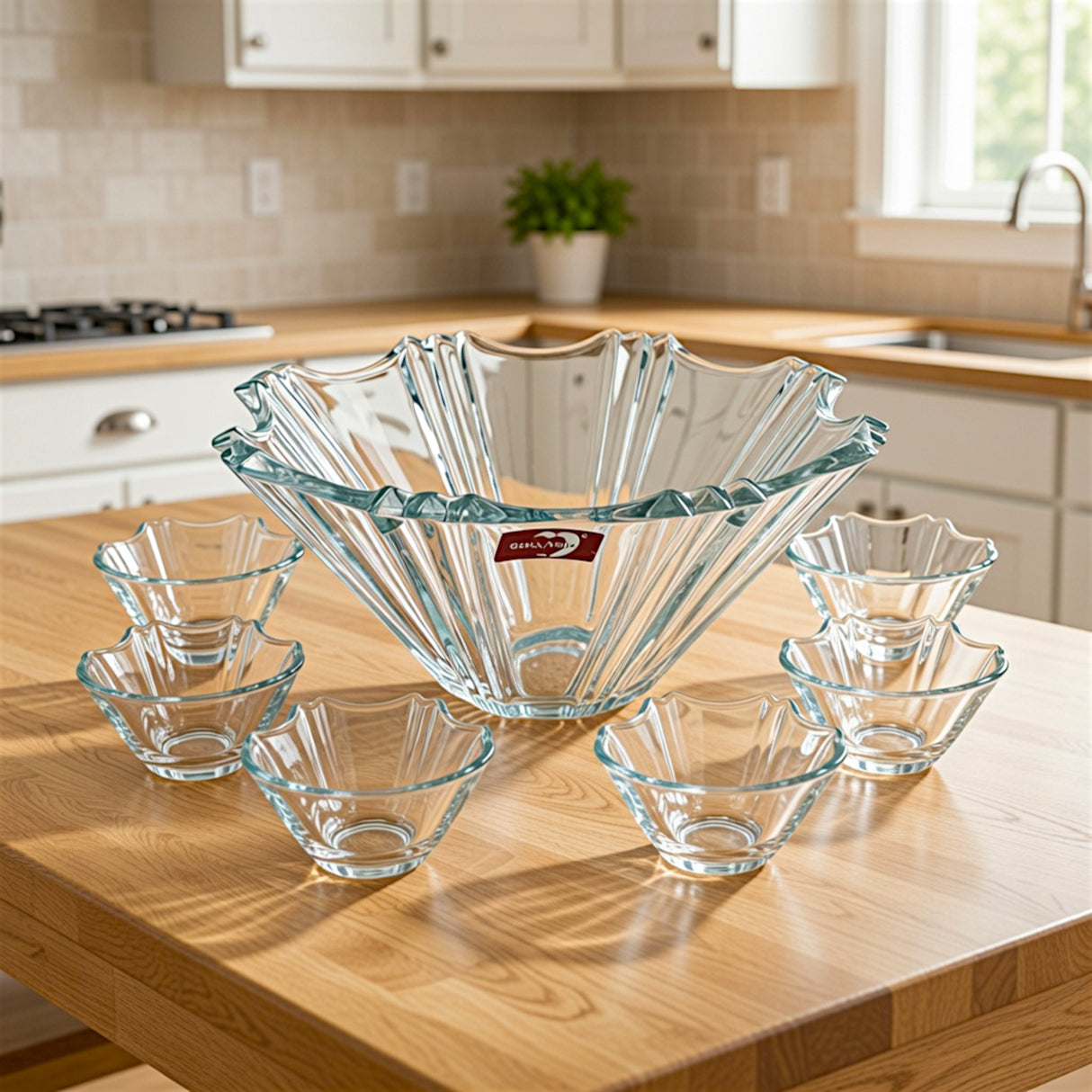 green apple glass fruit set 7pc pak dsw2047-l7