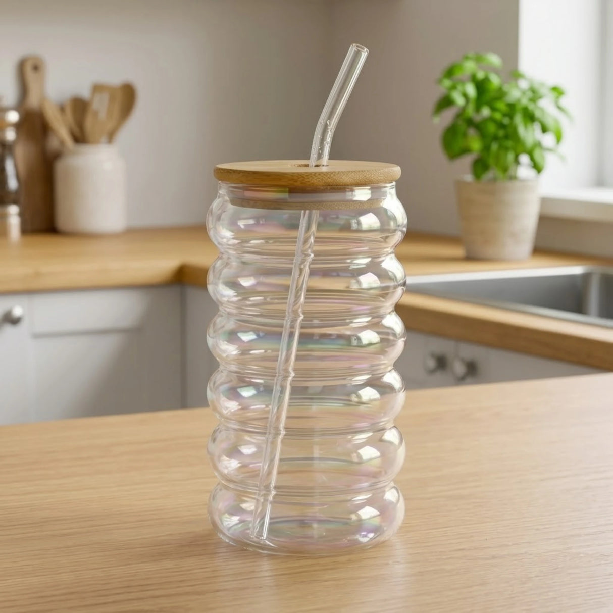 glass mason jar & wood lid multi color china 8733