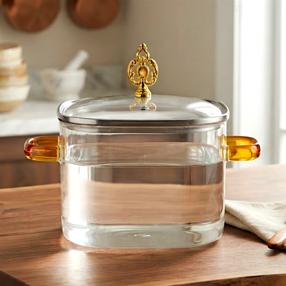 glass casserole 2.5l square china fg-2500